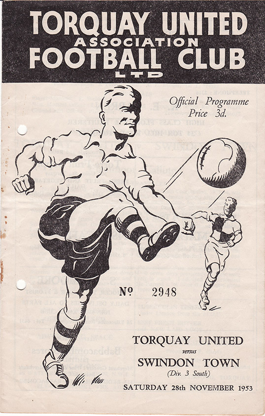 <b>Saturday, November 28, 1953</b><br />vs. Torquay United (Away)
